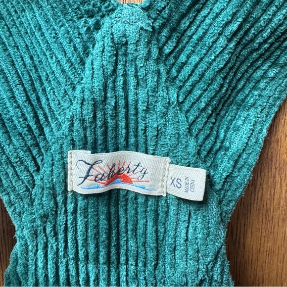 Faherty York Corduroy Ribbed Overall Dress Sleeveless Mini Spruce Green XS - Picture 10 of 14